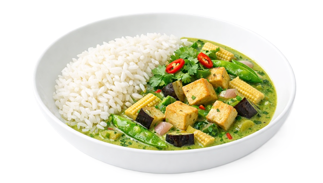 Tofu Thai Green Curry Rice