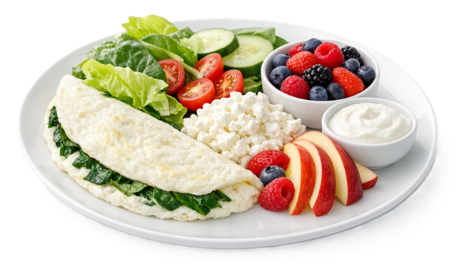 White Omelete w Spinach