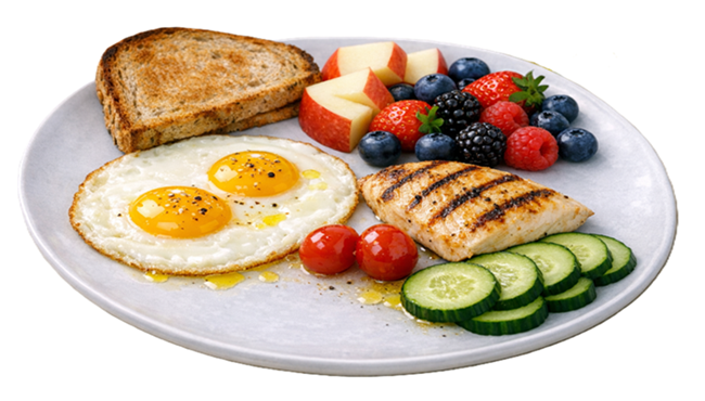 Fried Eggs w Chicken Breast