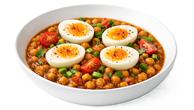 Eggs on Chick Peas